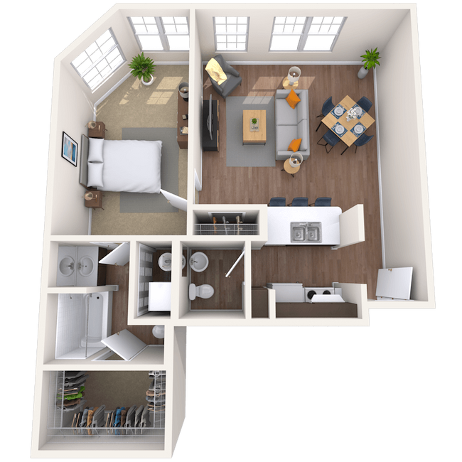 Traditional 1x1 580-935 SF 139 floor plan